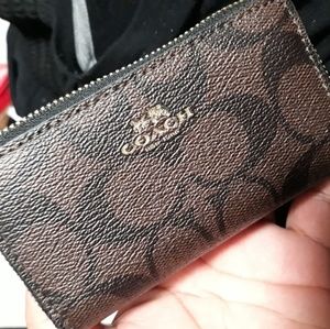 Coach Signature Double Zip Coin Wallet